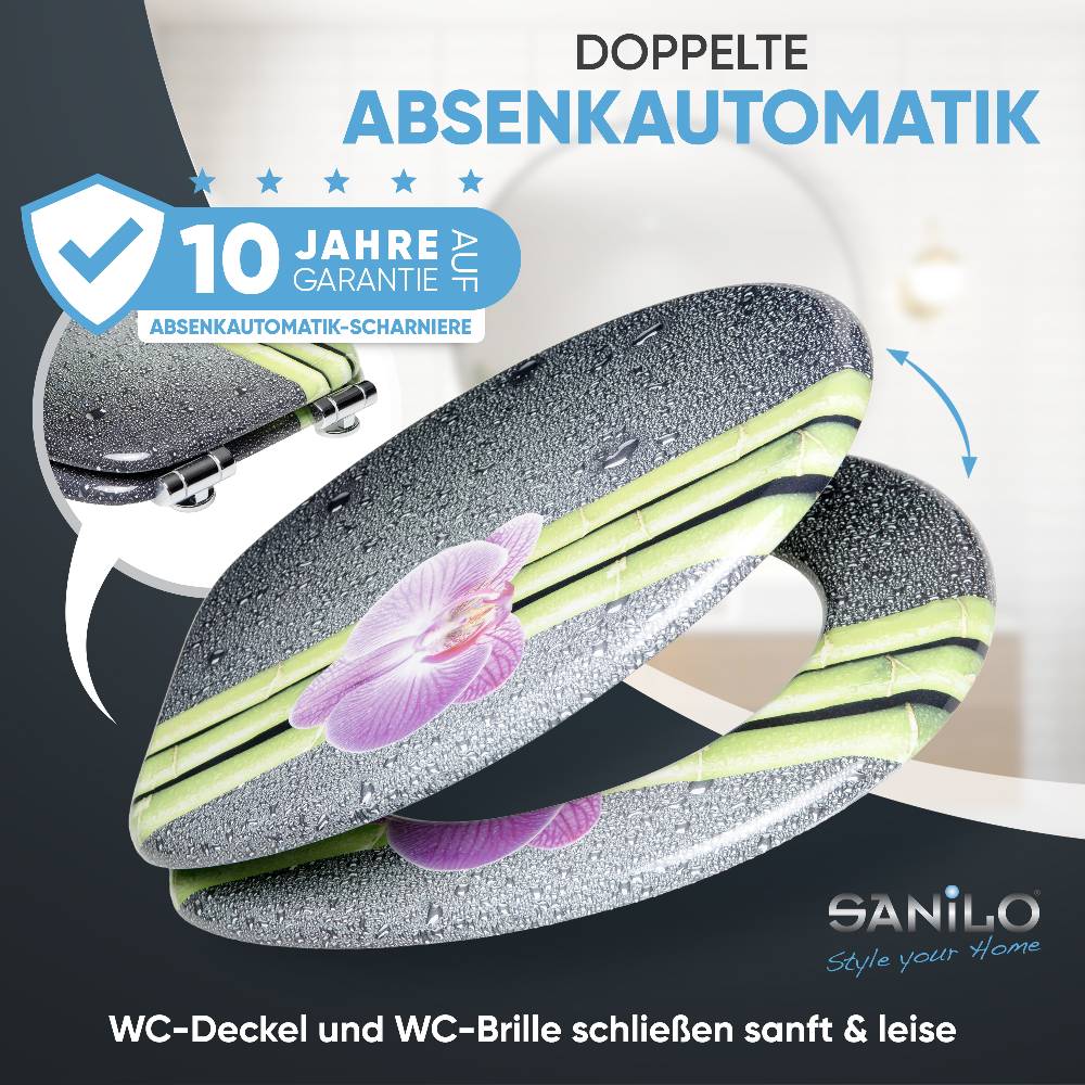 Sanilo WC-Sitz mit Absenkautomatik Asia - Premium Toilettendeckel direkt vom Hersteller Heißer Verkauf