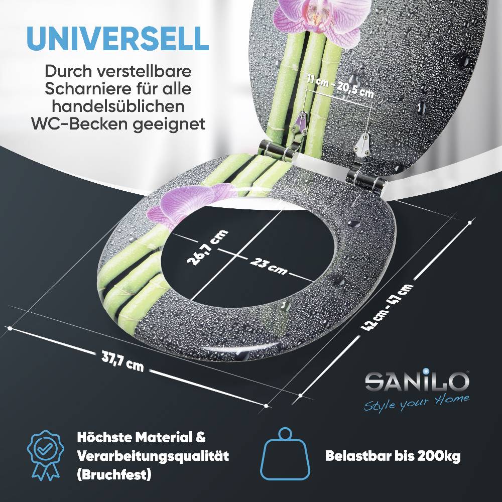 Sanilo WC-Sitz mit Absenkautomatik Asia - Premium Toilettendeckel direkt vom Hersteller Heißer Verkauf