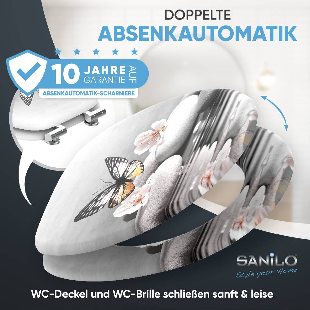 Sanilo WC-Sitz mit Absenkautomatik Vanesa - Premium Toilettendeckel direkt vom Hersteller Top Angebot
