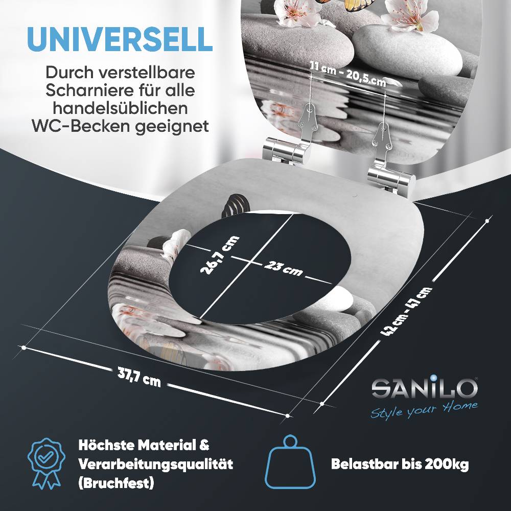 Sanilo WC-Sitz mit Absenkautomatik Vanesa - Premium Toilettendeckel direkt vom Hersteller Top Angebot