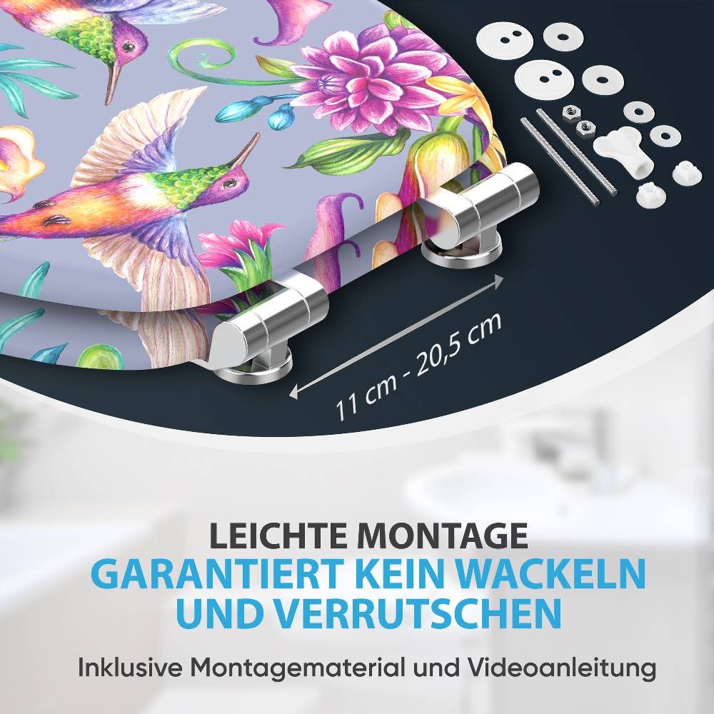 Sanilo WC-Sitz mit Absenkautomatik Kolibri - Premium Toilettendeckel direkt vom Hersteller Online Outlet
