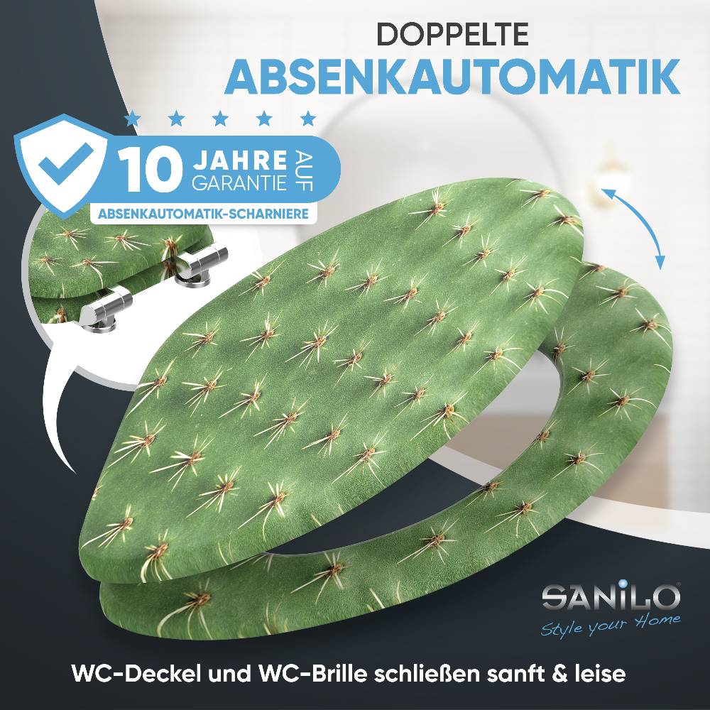 Sanilo WC-Sitz mit Absenkautomatik Kaktus - Premium Toilettendeckel direkt vom Hersteller im Angebot