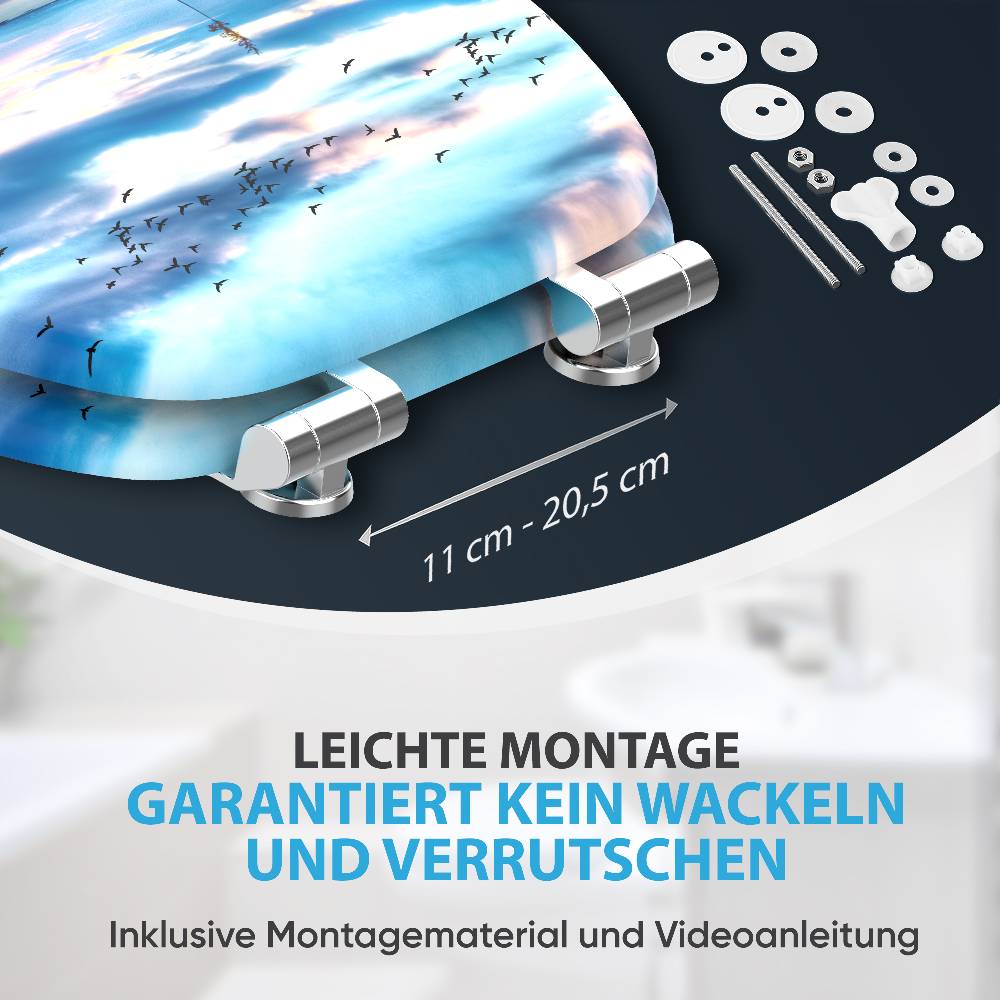 Sanilo WC-Sitz mit Absenkautomatik Sunset - Premium Toilettendeckel direkt vom Hersteller Günstiger Verkauf