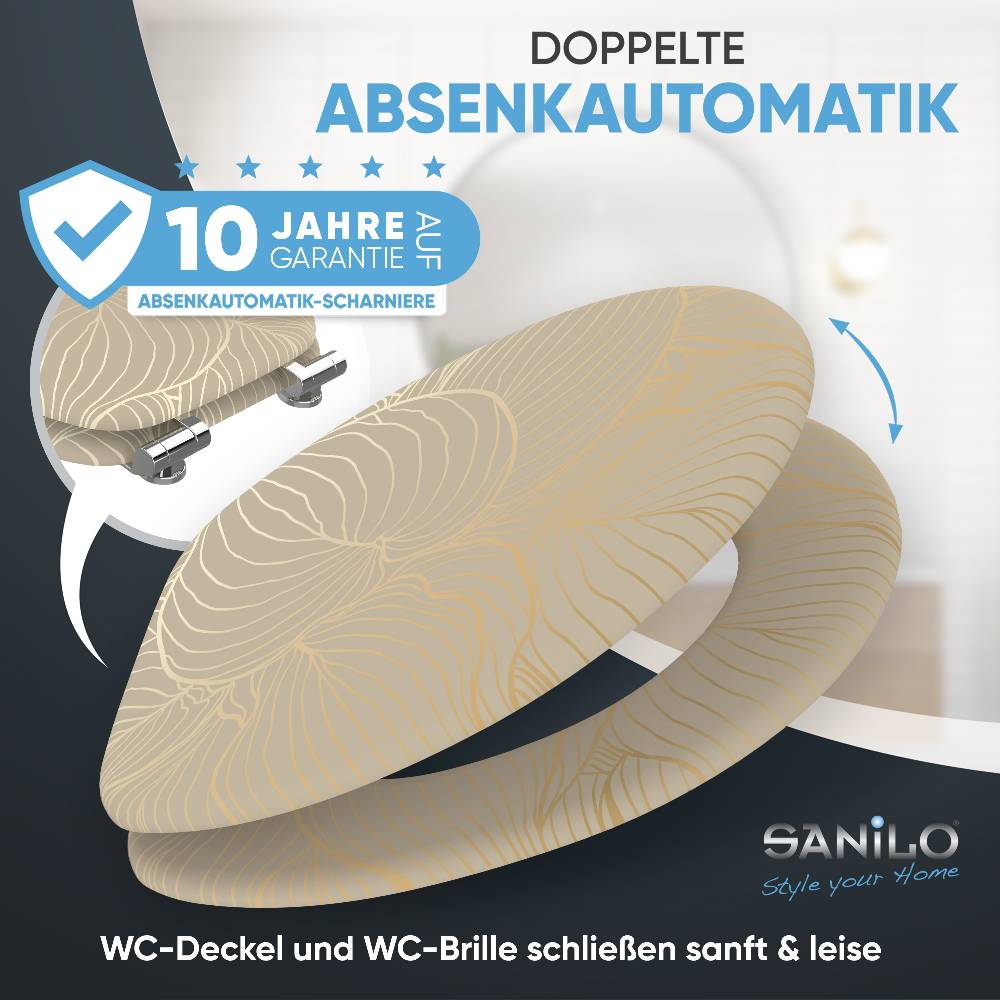 Sanilo WC-Sitz mit Absenkautomatik Hosta - Premium Toilettendeckel direkt vom Hersteller Meist gekauft