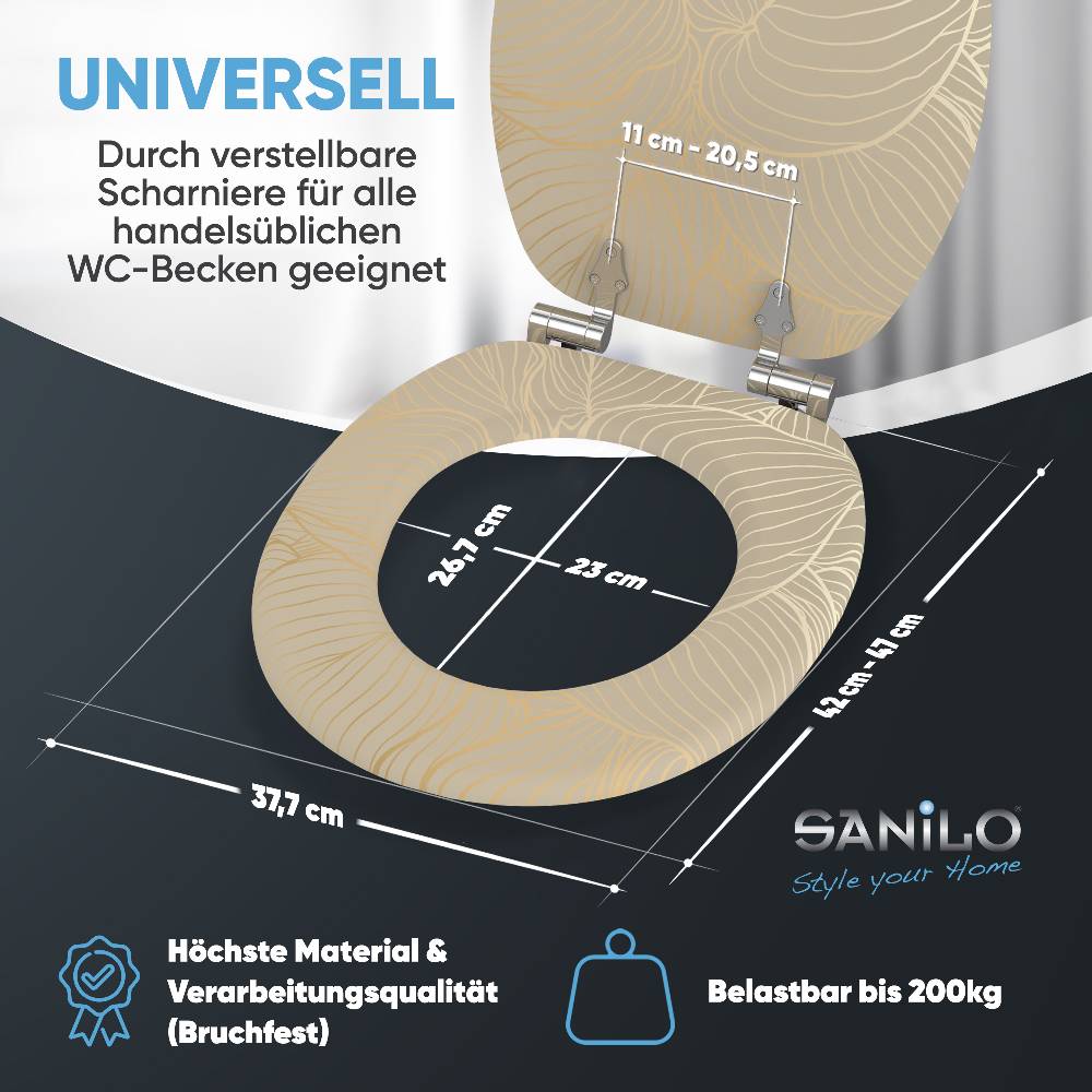 Sanilo WC-Sitz mit Absenkautomatik Hosta - Premium Toilettendeckel direkt vom Hersteller Meist gekauft