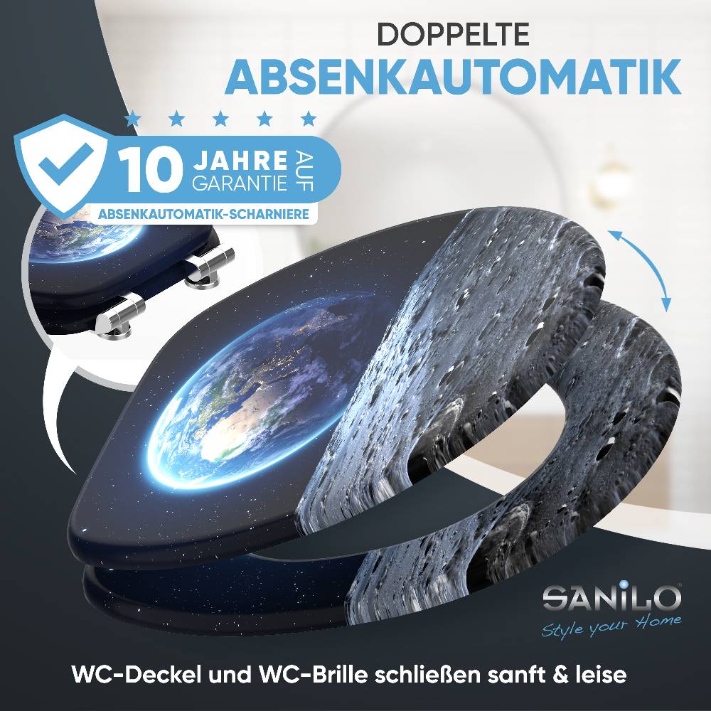 Sanilo WC-Sitz mit Absenkautomatik Earth - Premium Toilettendeckel direkt vom Hersteller Limitierter Zeitrabatt
