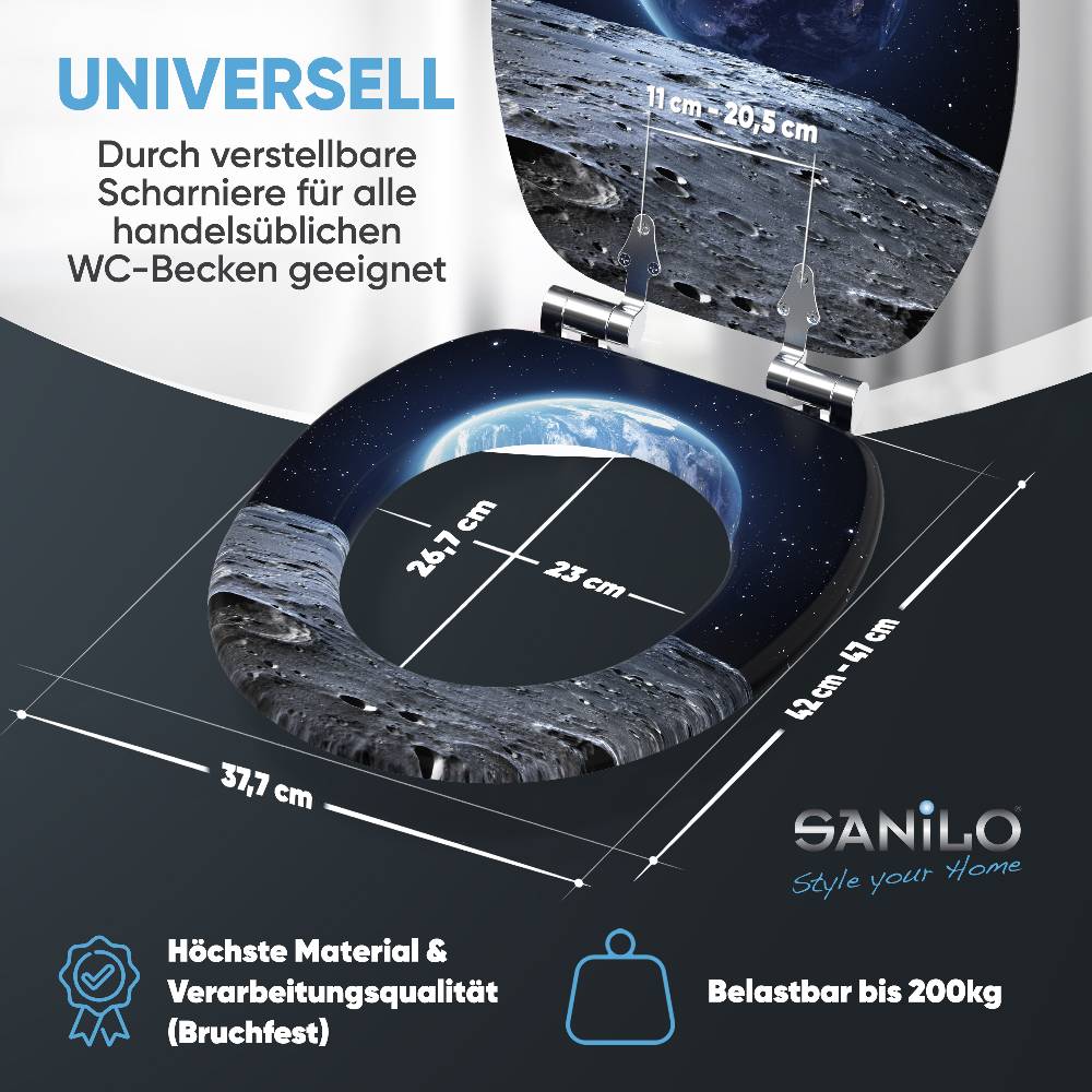 Sanilo WC-Sitz mit Absenkautomatik Earth - Premium Toilettendeckel direkt vom Hersteller Limitierter Zeitrabatt