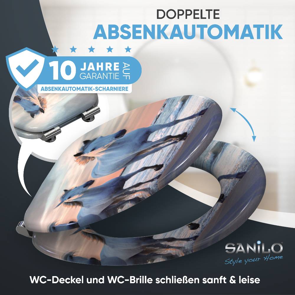 Sanilo WC-Sitz mit Absenkautomatik Pferde - Premium Toilettendeckel direkt vom Hersteller Sonderangebot