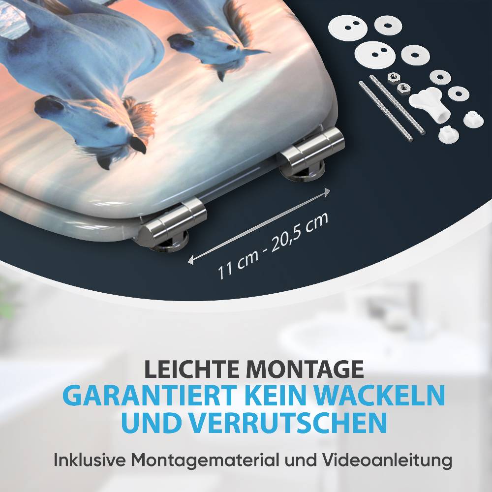Sanilo WC-Sitz mit Absenkautomatik Pferde - Premium Toilettendeckel direkt vom Hersteller Sonderangebot