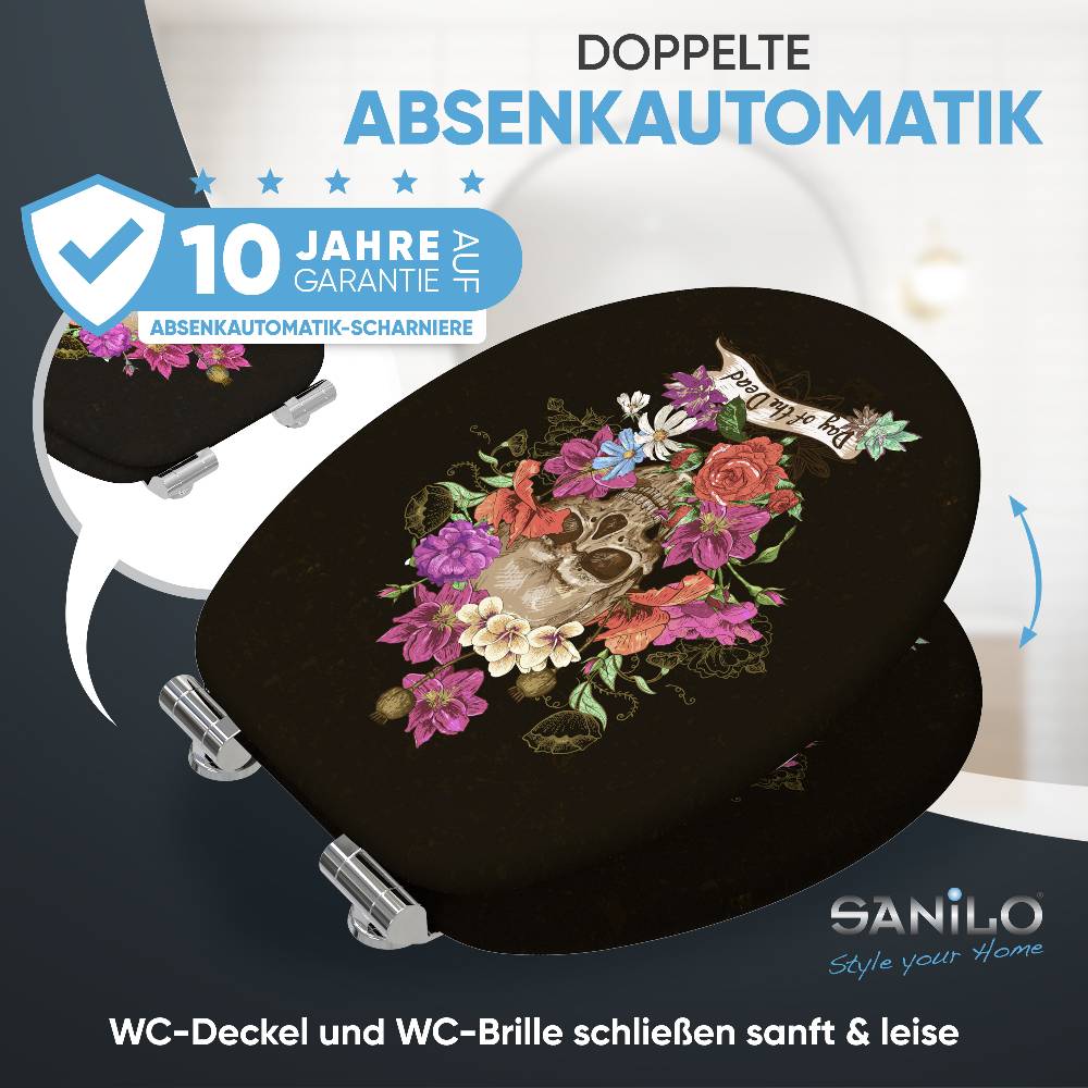 Sanilo WC-Sitz mit Absenkautomatik Day of the Dead - Premium Toilettendeckel direkt vom Hersteller Günstig kaufen
