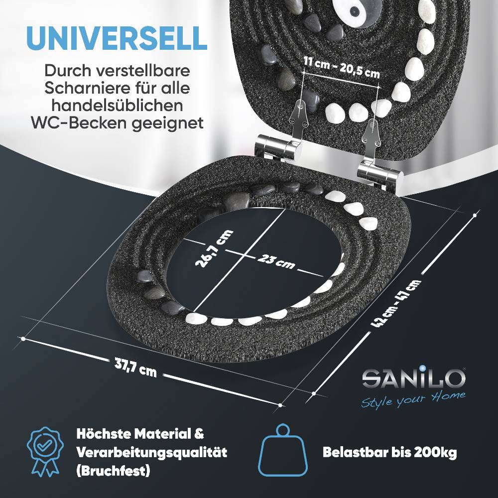 Sanilo WC-Sitz mit Absenkautomatik Yin Yang - Premium Toilettendeckel direkt vom Hersteller Online Shopping