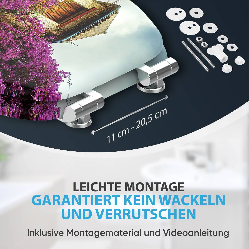 Sanilo WC-Sitz mit Absenkautomatik Toskana - Premium Toilettendeckel direkt vom Hersteller Saisonschlussverkauf
