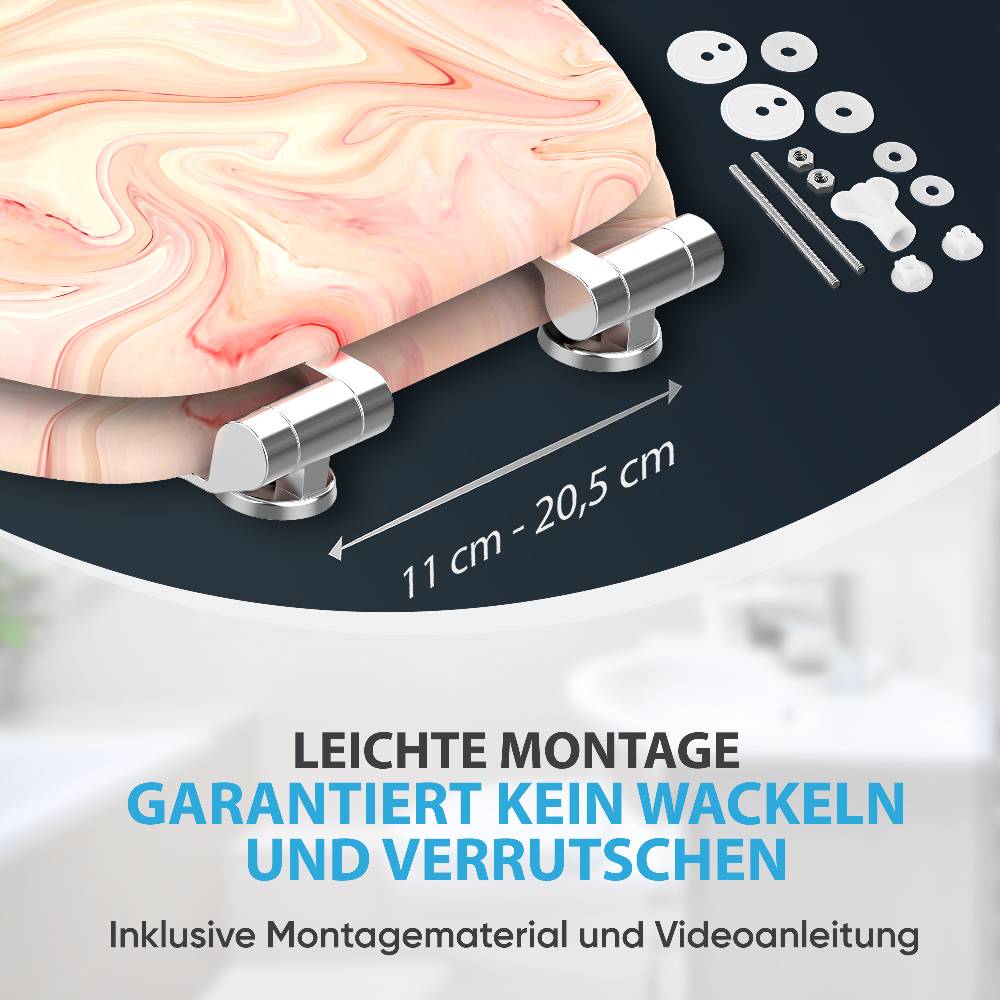 Sanilo WC-Sitz mit Absenkautomatik Marmor Rosa - Premium Toilettendeckel direkt vom Hersteller Black Friday