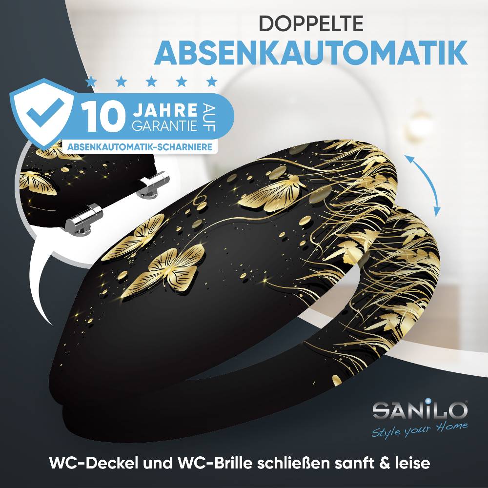 Sanilo WC-Sitz mit Absenkautomatik Silhouette - Premium Toilettendeckel direkt vom Hersteller Weihnachtsangebot