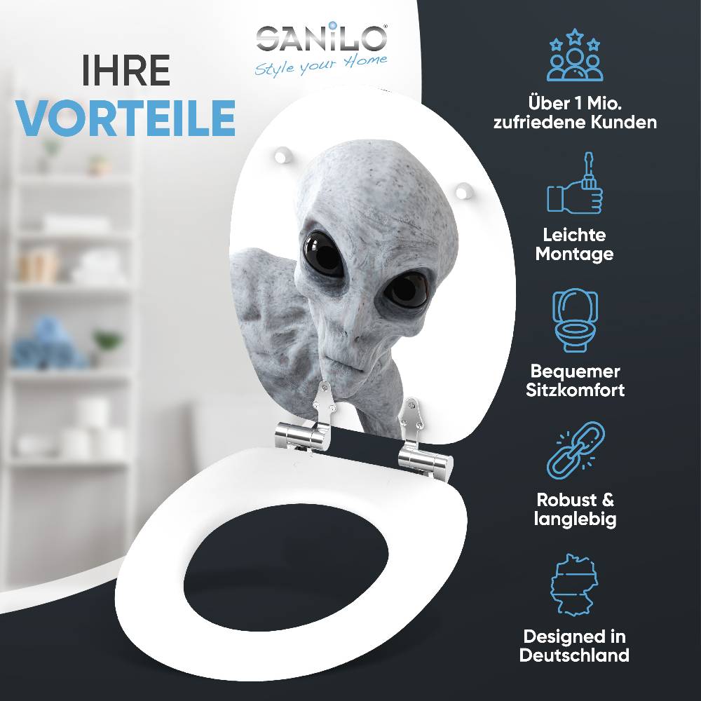 Sanilo WC-Sitz mit Absenkautomatik Alien - Premium Toilettendeckel direkt vom Hersteller