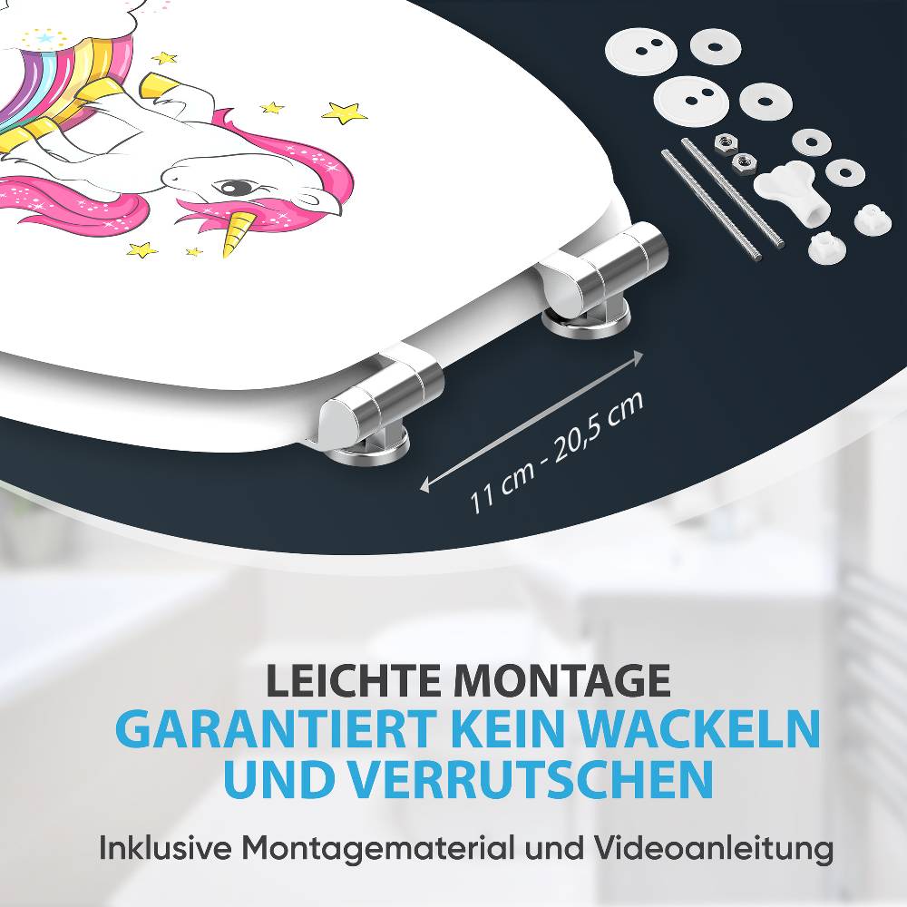 Sanilo WC-Sitz mit Absenkautomatik Einhorn - Premium Toilettendeckel direkt vom Hersteller Valentinstagsangebot