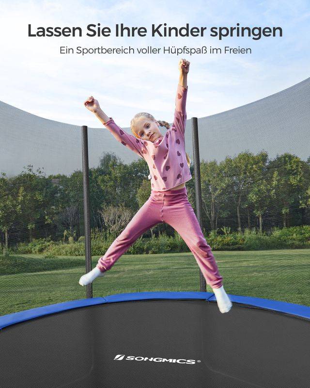 Songmics SONGMICS Trampolin mit Sicherheitsnetz gepolsterten Stangen Nur noch ein Tag übrig