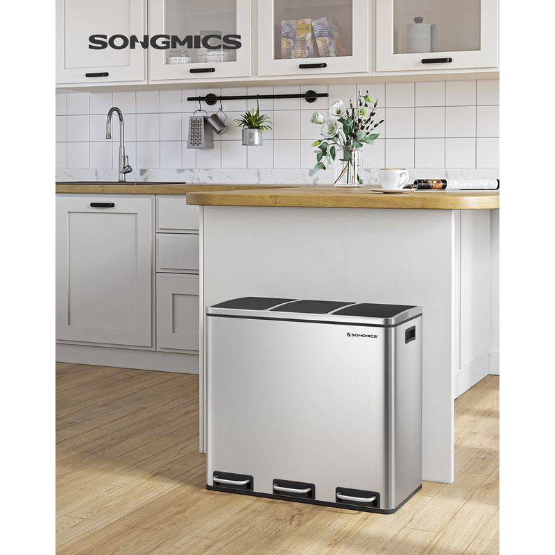 Songmics SONGMICS Mülltrennsystem mit Fußpedal und 3 Inneimern Clearance-Verkauf