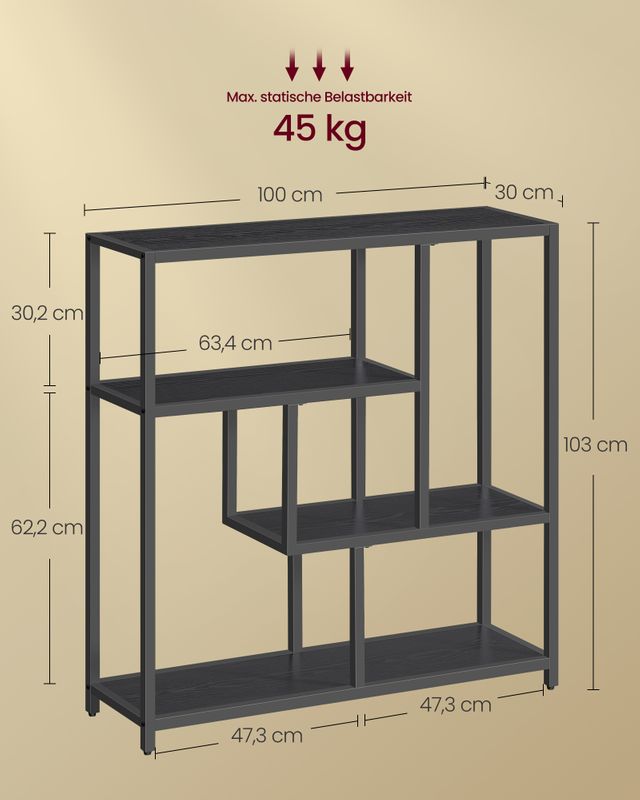Songmics VASAGLE Bücherregal mit 4 Ablagen Fabrik Onlineshop