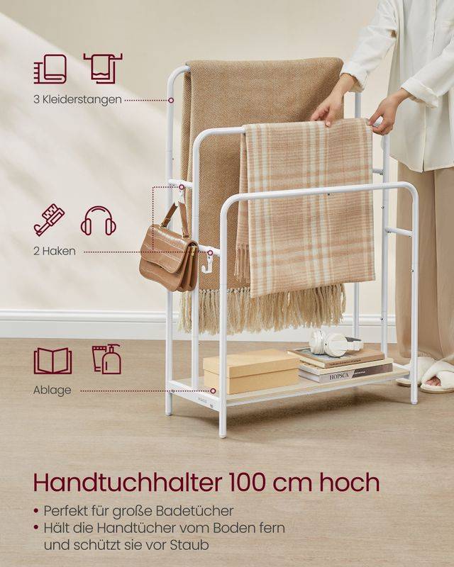 Songmics VASAGLE Handtuchhalter mit 3 Stangen Begrenztes Angebot