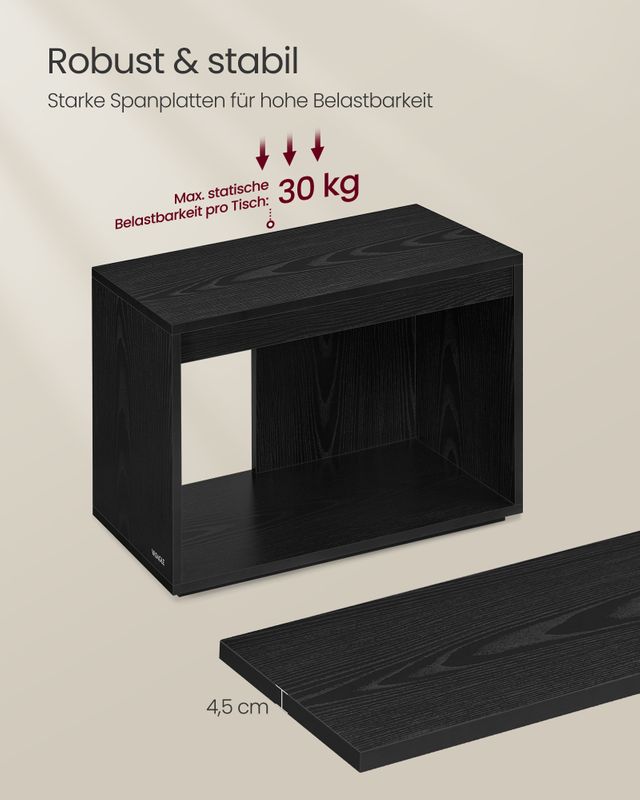 Songmics VASAGLE Couchtisch 3er Set mit Stauraum Saisonschlussverkauf