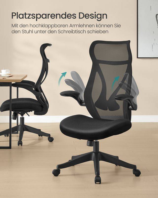 Songmics SONGMICS Bürostuhl mit Rückenlehne und Armlehnen Jubiläumsangebot