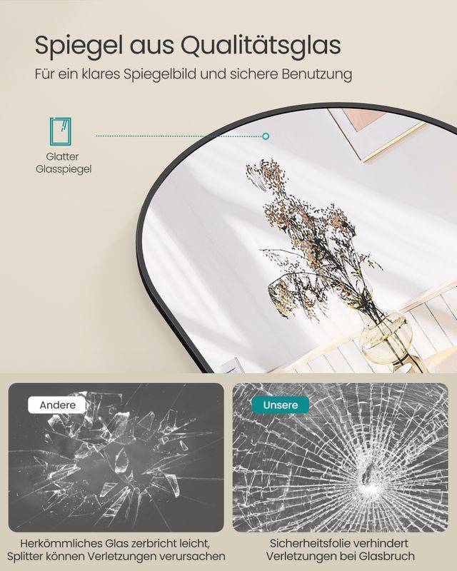Songmics SONGMICS Ganzkörperspiegel 120 x 40 cm gewölbt Lagerräumung