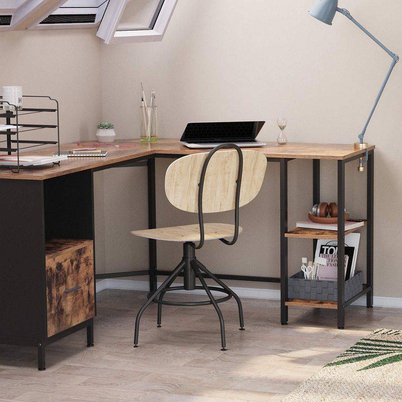 Songmics VASAGLE L-förmiger Computertisch Vintagebraun-Schwarz Discount Store für neue Produkte