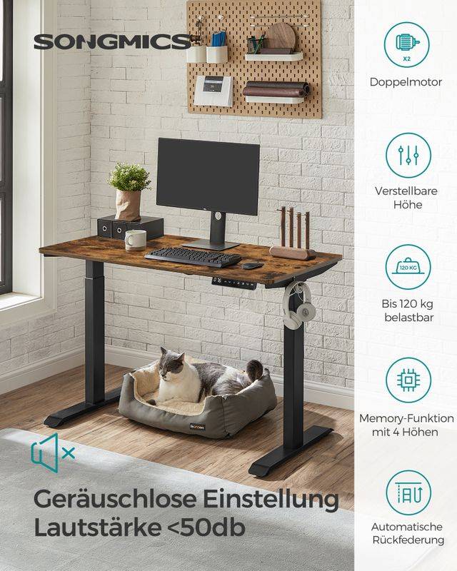 Songmics SONGMICS Höhenverstellbarer Schreibtisch mit Auffahrschutz Super Rabatt