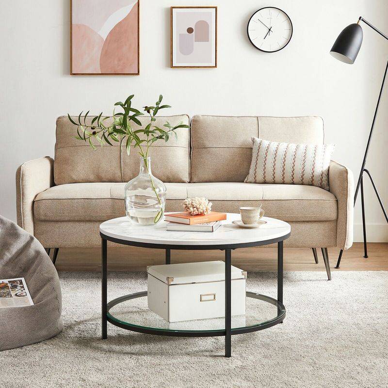 Songmics VASAGLE Couchtisch mit 2 Ablagen für Wohnzimmer Meist gekauft