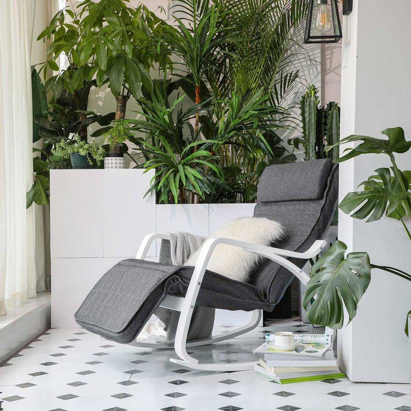 Songmics SONGMICS Schaukelstuhl aus Birkenholz Sonderangebot