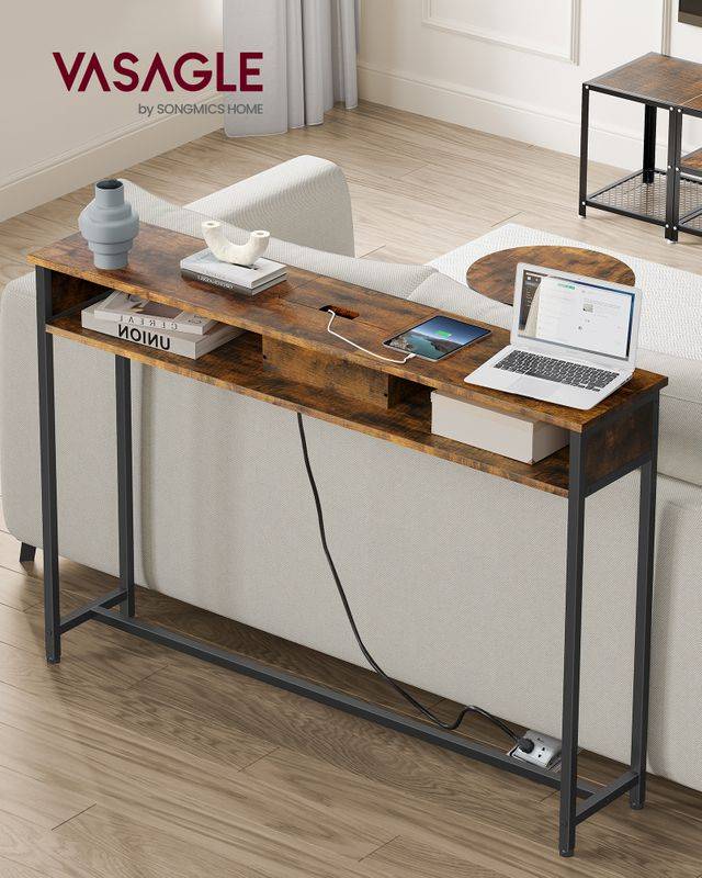 Songmics VASAGLE Konsolentisch mit Steckdosen platzsparend Blitzangebot