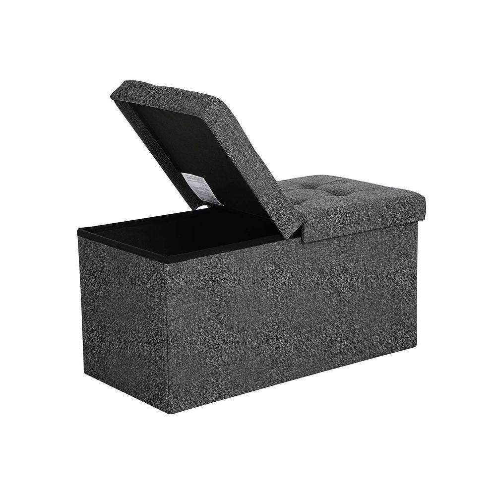 Songmics SONGMICS Sitzbank mit Klappdeckel 76 cm Dunkelgrau VIP-Rabatte