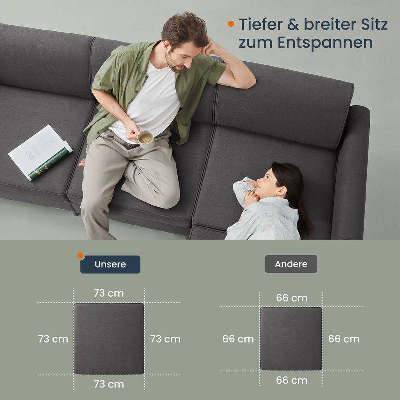 Songmics SONGMICSHOME COMBIE Kollektion - 2 Teile Modulares Sofa Vierteljährliche Förderung