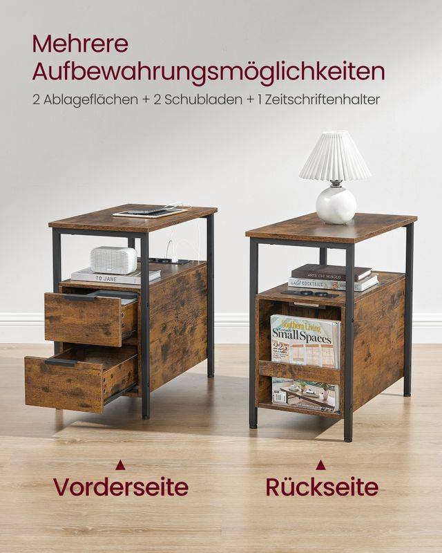 Songmics VASAGLE Beistelltisch mit Steckdosenleiste Fabrik Onlineshop