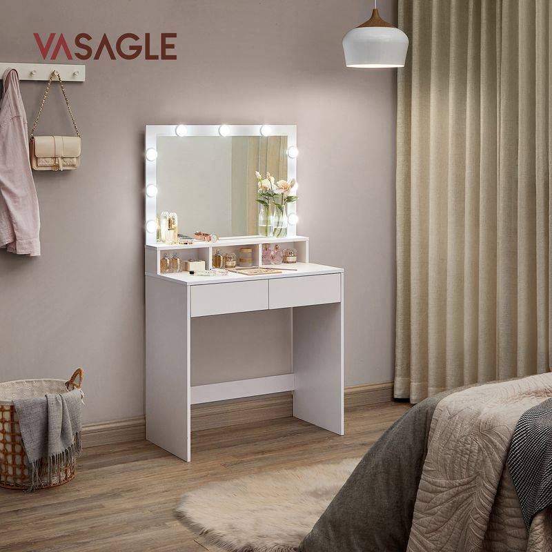 Songmics VASAGLE Schminktisch mit Spiegel und Glühbirnen Online Shopping