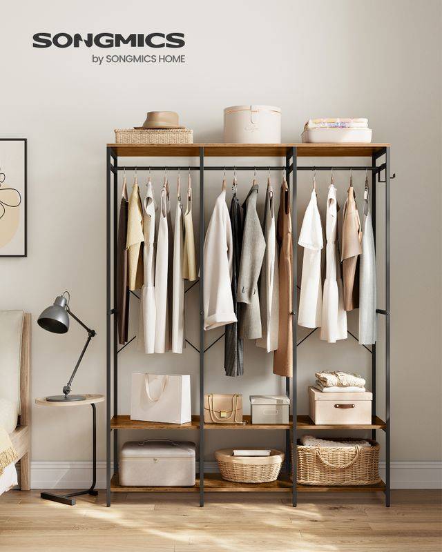 Songmics SONGMICS Kleiderschrank offen mit Kleiderstange und Haken Muttertagsangebot
