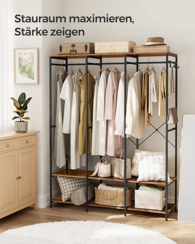 Songmics SONGMICS Kleiderschrank offen mit Kleiderstange und Haken Muttertagsangebot