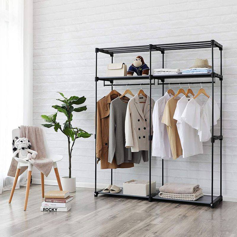 Songmics SONGMICS Kleiderschrank mit 2 Kleiderstangen faltbar Jubiläumsangebot