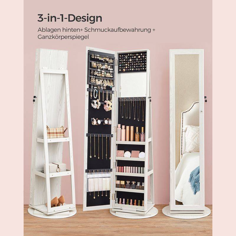 Songmics SONGMICS Drehbarer Schmuckschrank mit Spiegel Große Rabatte