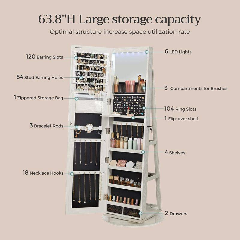 Songmics SONGMICS Schmuckschrank mit Spiegel Neuheiten