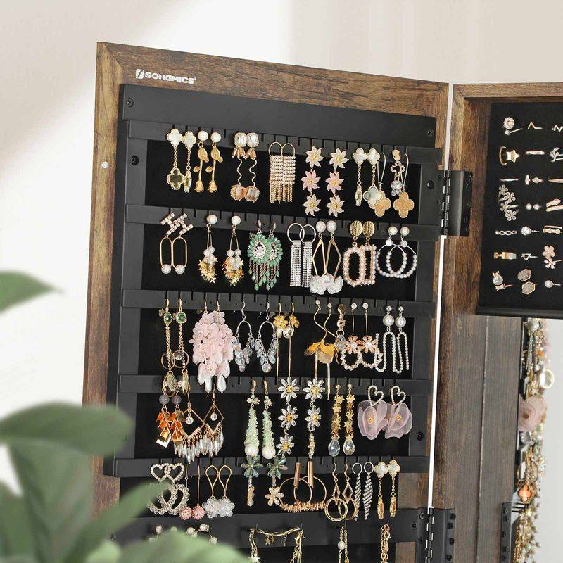 Songmics SONGMICS Schmuckschrank 360° drehbar Vintagebraun Riesige Ersparnisse