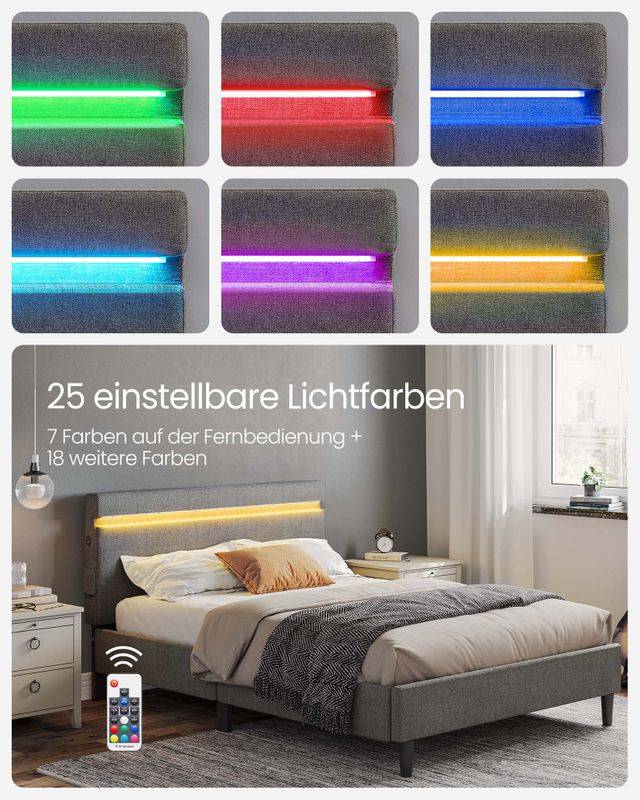 Songmics VASAGLE Doppelbett aus Metall mit Kopfteil Black Friday Preise