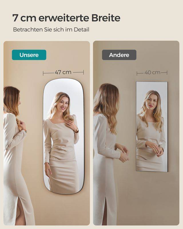 Songmics SONGMICS Wandspiegel mit gebogenen Ecken Rabatte dieses Monats