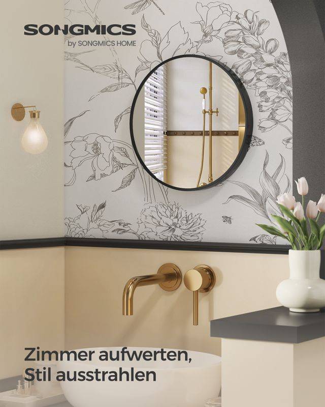 Songmics SONGMICS Wandspiegel modern einfache Montage tintenschwarz 2025