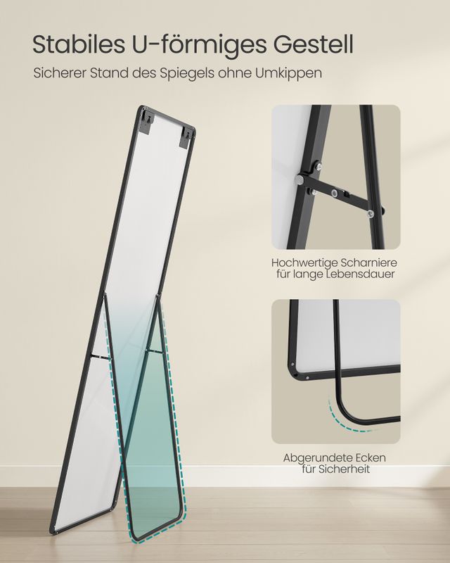Songmics SONGMICS Ganzkörperspiegel 160 x 50 cm rechteckig Online