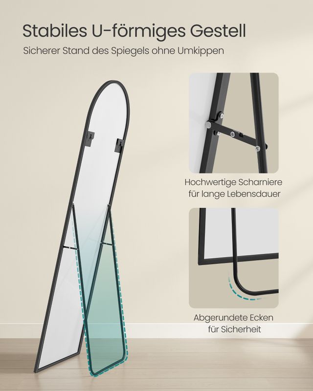 Songmics SONGMICS Ganzkörperspiegel 160 x 50 cm gewölbt Outlet