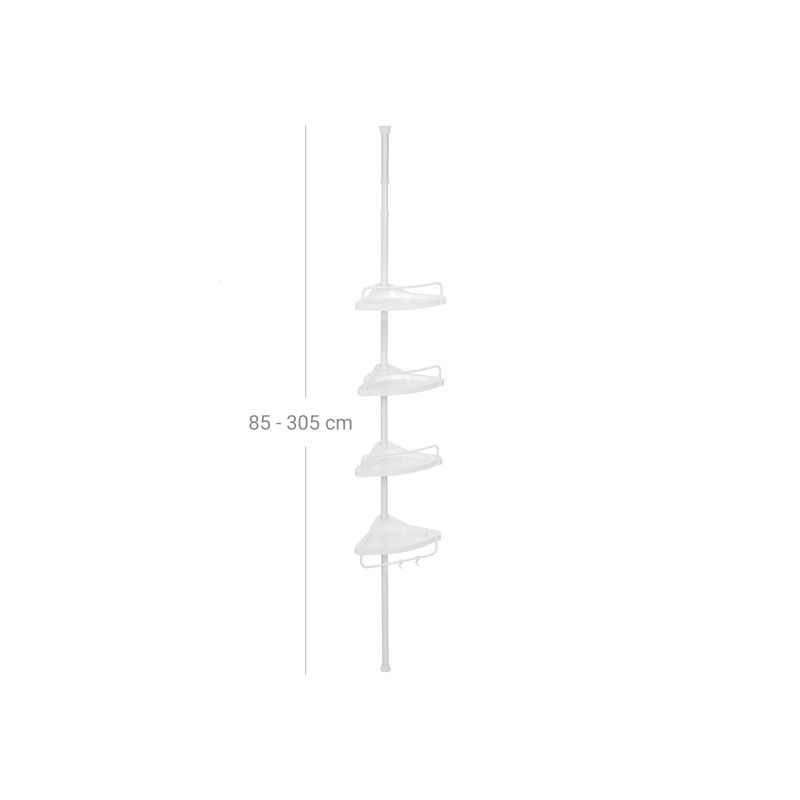 Songmics SONGMICS Duschregal 85-305 cm Weiß Schlussverkauf