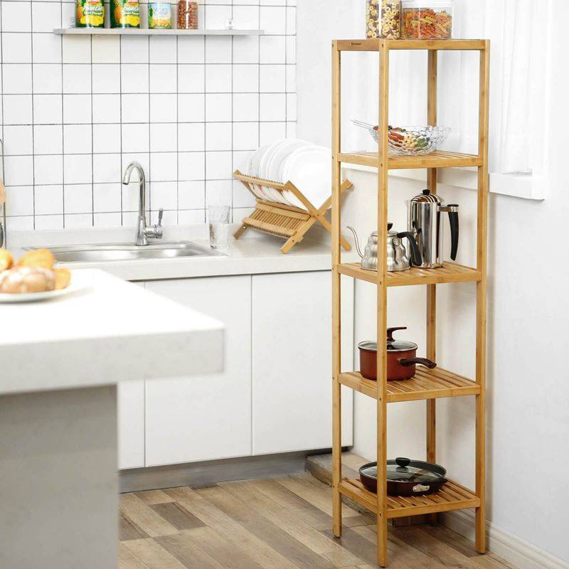 Songmics SONGMICS Bambus 5 Ablagen 33 x 33 x 146 cm schmal Kostenloser Versand