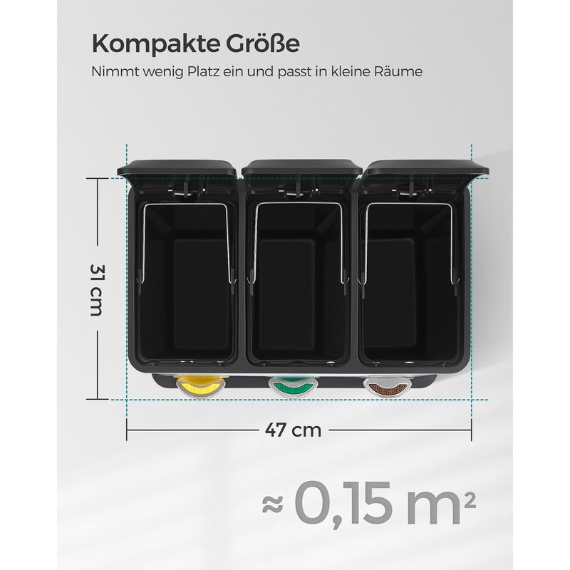 Songmics SONGMICS Mülleimer mit 3 getrennten Fächern Muttertagsangebot